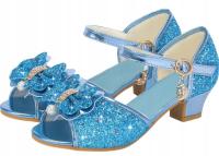 BŁYSZCZĄCE PANTOFELKI SANDAŁKI BUCIKI DLA DZIEWCZYNKI 19,2CM NIEBIESKI