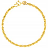 Złota Bransoletka 585 Skręcana Korda Złoto na Prezent