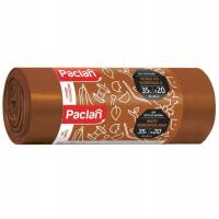 Worki do segregacji śmieci odpady bio 35L 20 Szt brązowe organiczne Paclan