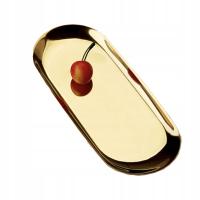 Metalowa złota tacka podstawka na narzędzia akcesoria kosmetyczne