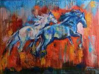 Obraz olejny KONIE 40x30 koń