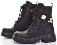 BOTKI DAMSKIE WORKERY SKÓRZANE CZARNE PLATFORMA OCIEPLONE NA JESIEŃ ZIMĘ