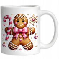 Kubek Świąteczny Ciastek Piernik Różowy Boże Narodzenie Święta 330ml