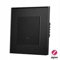 Włącznik szklany pojedynczy ZigBee 1p TUYA repeater czarny Seria ECHO