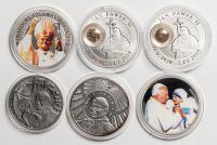 Polska, zestaw Numizmatów, Jan Paweł II, ag 925-999, zestaw 6 sztuk