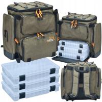 Рюкзак, сумка для рыбалки на спине, 3 коробки, жесткое дно HOKKADO 38/42/21 см