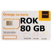 Стартер мобильный интернет для Orange Free 80 ГБ в год sim-карта 4G LTE