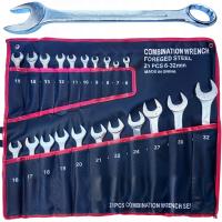 21EL KLUCZE PŁASKIE OCZKOWE 6-32 ZESTAW Komplet Kluczy Płaskich Pokrowiec