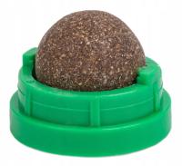 Zabawka z kocimiętką dla kota - obrotowa kulka na podstawce