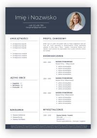 SZABLON WZÓR CV RESUME (1 strona) - MS WORD (docx), CANVA