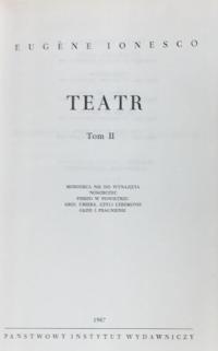 Eugene Ionesco - Teatr Tom II
