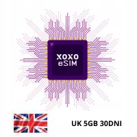 Starter XOXO eSIM UK Wielka Brytania Anglia 5GB na 30 dni na kartę Wielka Brytania