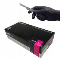 Rękawiczki nitrylowe BEZPUDROWE EASYCARE czarne ZARYS rozmiar 100 szt. r. S