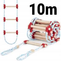 Drabina sznurowa linowa na dach ATESTOWANA 10m dekarska pleciona