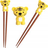 Азиатские коричневые палочки для еды для начинающих с помощником тема тигр