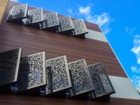 KASETON FASADOWY STALOWY PANEL ELEWACYJNY LASER CNC PERFOROWANY WENTYLOWANY