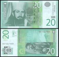 $ Serbia 20 DINARA P-55a UNC 2011