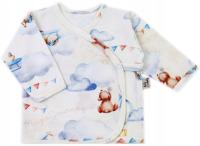 ДЕТСКАЯ РУБАШКА С ЗАПАХОМ, КАФТАНИК, ХЛОПОК ПРЕМИУМ БОХО, МЕДВЕДЬ /107/