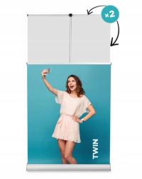 ROLL-UP DWUSTRONNY PODWÓJNY REKLAMOWY Roll Up Twin 100x200cm KASETA + TORBA