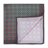 WITTCHEN poszetka z jedwabiu czarno-zielona