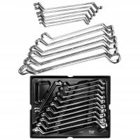 Klucze płasko-oczkowe gięte Richmann 12 szt. 6-32 mm z wkładką