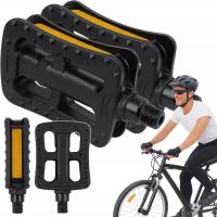 2X педали велосипедные педали с отражателем для велосипеда платформы черный 2шт