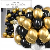 Balony na 18 urodziny 40 złote i czarne urodzinowe dekoracyjne 30szt zestaw