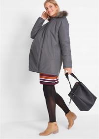 3A0E1 BONPRIX KURTKA CIĄŻOWA SZARA Z KAPTUREM 40/42