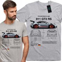 KOSZULKA PORSCHE 911 GT3 RS SCHEMAT BLUEPRINT STREETWEAR MOTORYZACJA XS