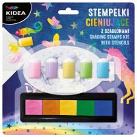 KIDEA ШЕЙДЕРНЫЕ ШТАМПЫ С ТРАФАРЕТАМИ 5 ЦВЕТОВ OMBRE SPONGE