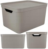 PUDEŁKO POJEMNIK PLASTIKOWY Z POKRYWKĄ DOMOWY ROTHO DECO 16L TRWAŁY SOLIDNY