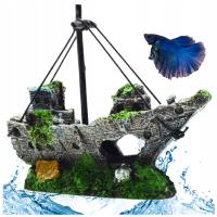 УКРАШЕНИЕ ДЛЯ АКВАРИУМА, КОРАБЛЬ, КОРАБЛЬ, КОРАБЛЕКРУШЕНИЕ, УКРЫТИЕ, УКРАШЕНИЕ ДЛЯ АКВАРИУМА