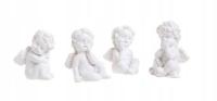 ANIOŁKI figurki dekoracyjne ANIOŁ polirezyn dodatek biały 4 sztuki 4 cm