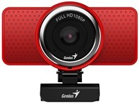 Genius kamera web Full HD ECam 8000, 1920x1080, USB 2.0, czerwona, Windows