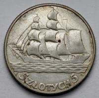 792. Żaglowiec, 5 złotych 1936