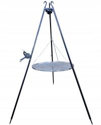 ГРИЛЬ САДОВЫЙ ШТАТИВ ФОКУСНЫЙ 191 СТОЙКА И РЕШЕТКА ИЗ НЕРЖАВЕЮЩЕЙ СТАЛИ НАД КОСТРОМ