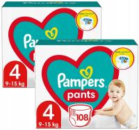 PAMPERS PANTS MEGA QUAD PIELUCHOMAJTKI ROZMIAR 4 2X108 SZTUK 216