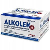 Gaziki do dezynfekcji skóry, sterylne Alkolek XL 100 szt