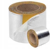 Термоизоляционная лента для 600°C алюминиевая самоклеящаяся 5 см Широкая нетканая ткань