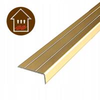 Listwa Schodowa Samoprzylepna 25x10mm – Kątownik Aluminiowy ZŁOTY 93cm