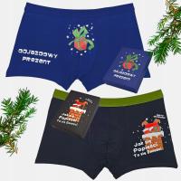 Боксеры рождественские мужские смешные смешные хлопок 2шт