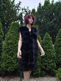 Kamizelka z kawałków lisów hodowlanych czarnych