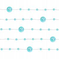 Girlanda Perłowa Perły łańcuch dekoracyjne turkusowe niebieskie DIY 130cm
