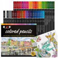 Kredki profesjonalne 50 kolorów Zestaw miękkich kredek do malowania