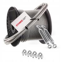 Оцинкованный стальной трос 20 м 3 мм 6x7 в комплекте