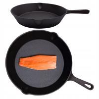 Чугунная сковорода большая 30 см индукционная плита для костра барбекю газовая чугунная тарелка