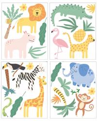 НАКЛЕЙКА ДЛЯ ДЕТСКОЙ КОМНАТЫ, ДЕТСКИЕ ЖИВОТНЫЕ, САФАРИ В ДЖУНГЛЯХ