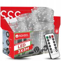KURTYNA 3x3M NA OKNO LED ŚWIETLNA LAMPKI X300 ŚWIĄTECZNE CHOINKOWE GIRLANDA