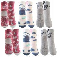 6-pak SKARPETKI z podeszwą podgumowaną SILIKONEM ABS nauka chodzenia 17-19