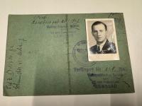 Vorlaufiger ausweis Lwów, 1943 z odciskami i zdjeciem STAN Polak, 2